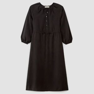 Everlane Tencel Gathered Maxi Dress Black Large